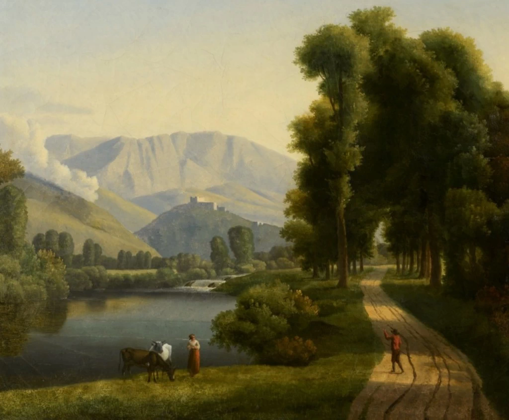 Alexandre Hyacinthe Dunouy - Valle del Liri presso Sora Abruzzo (1787)